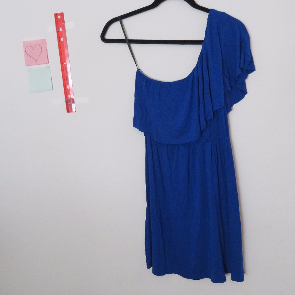 Cobalt Blue One Shoulder Dress