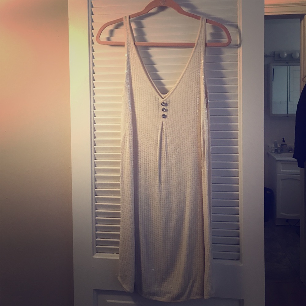 Arden B White Sequin Slinky Dress