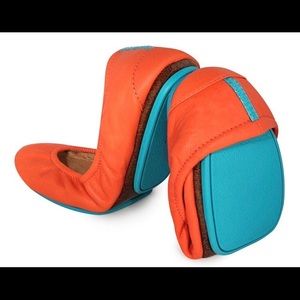 Tieks in tangerine. Worn once. Like new.