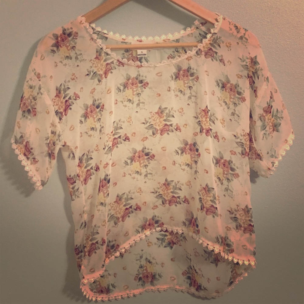 Sheer Floral Top