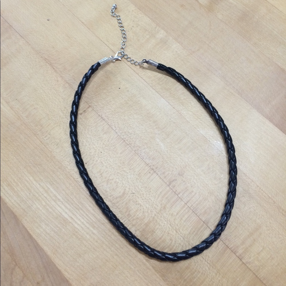 Braided leather necklace