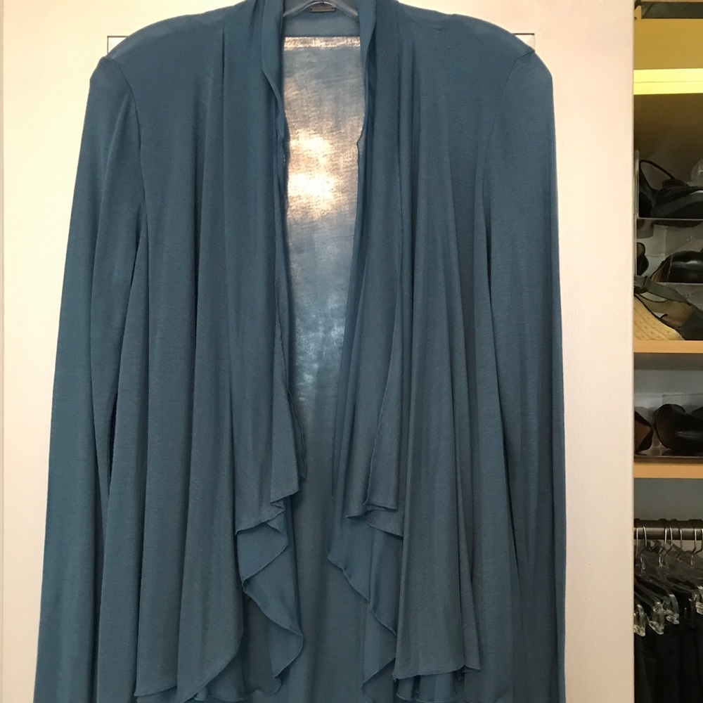 Layered cascade front cardigan