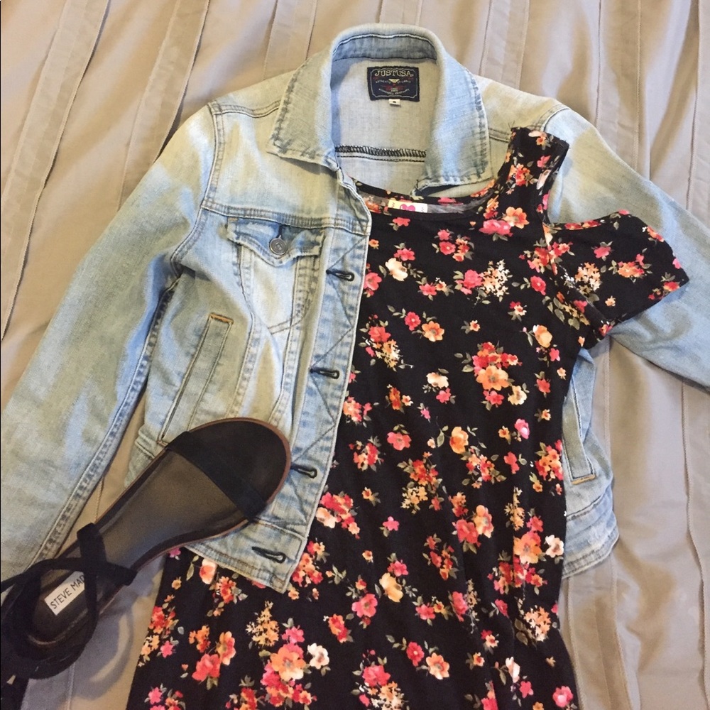Cold shoulder floral dress
