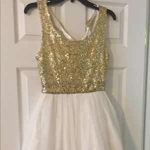 Gold and white dress