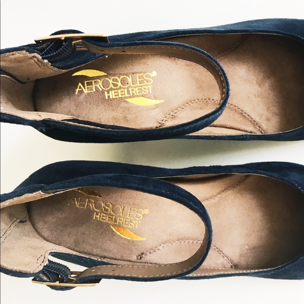 Last one Sz 9🌹Aerosoles suede leather heels - Picture 3 of 4