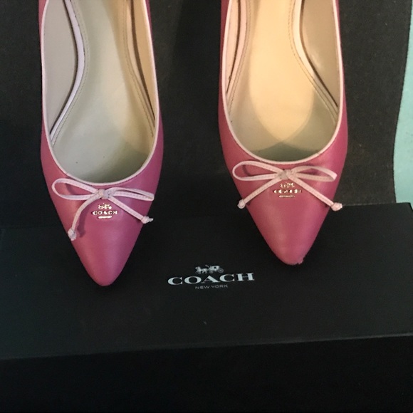 pink coach flats
