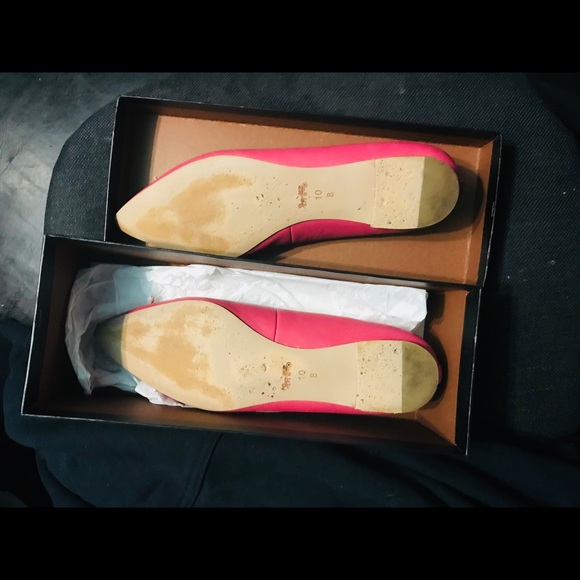 pink coach flats