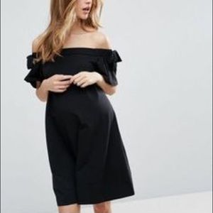 Asos Maternity off the shoulder bow dress