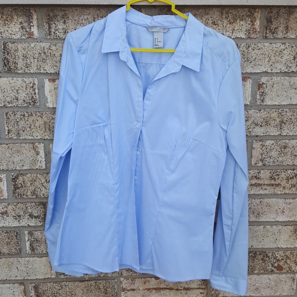 H&M Blue Button Up Blouse