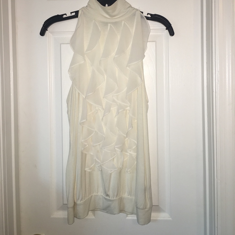 Cream ruffle blouse