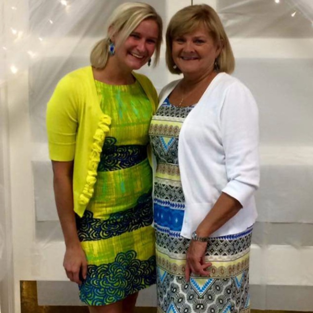 Anthropologie 6 Yellow Green Blue design dress
