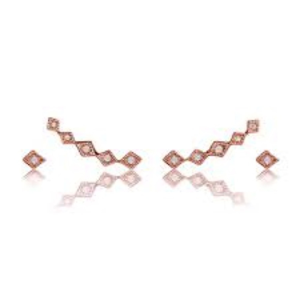 Luv Aj Diamond Kite Crawler Earrings