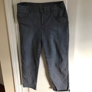 Chico's Blue/White Striped Denim Jeans