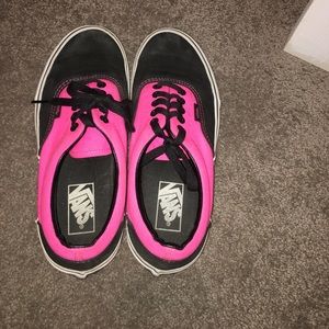 Pink and black vans