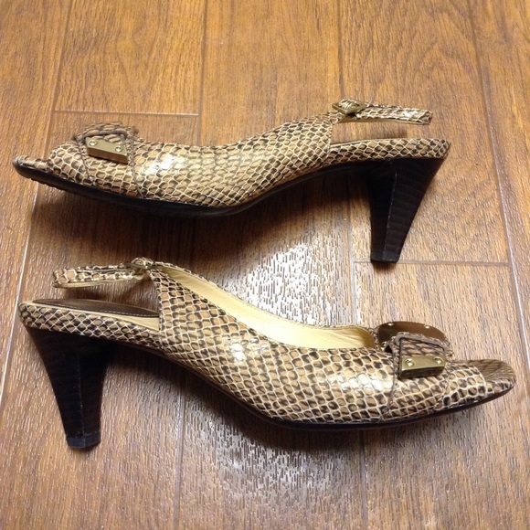 Cole Haan snakeskin sling backs - Picture 3 of 8