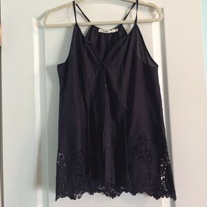 Solitaire halter button up sleeveless shirt size M