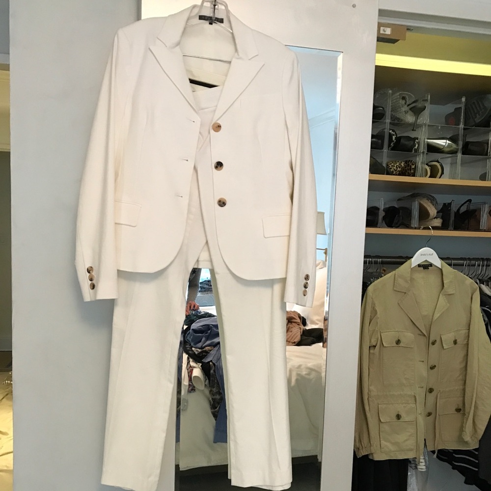 White pant suit