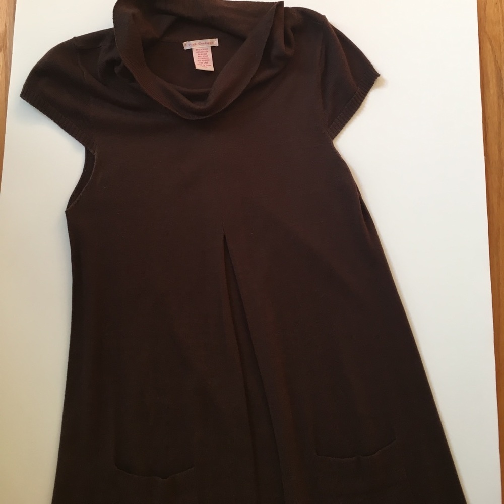 Brown cowl neck top