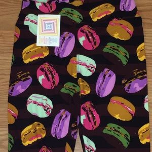 New Lularoe Macaroon Cookie Bakery Leggings OS