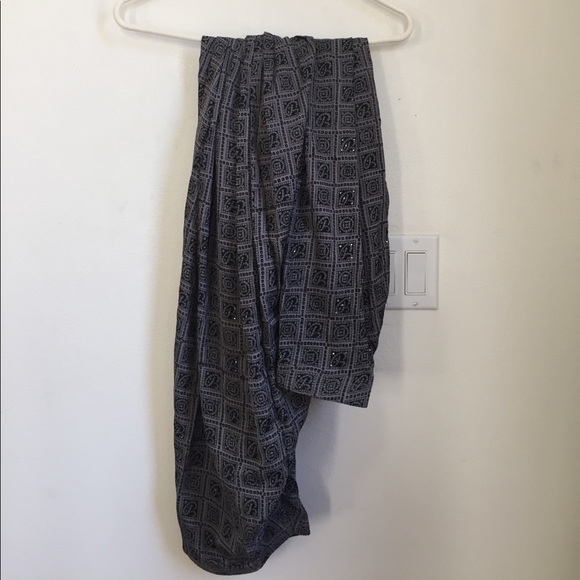 Black & gray Indian silk kurta pajama - Picture 4 of 4