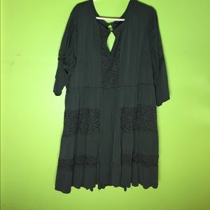 Torrid Green Dress with Lace Detail