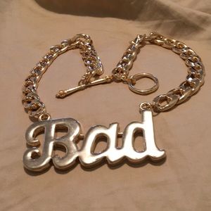 Bad name plate necklace