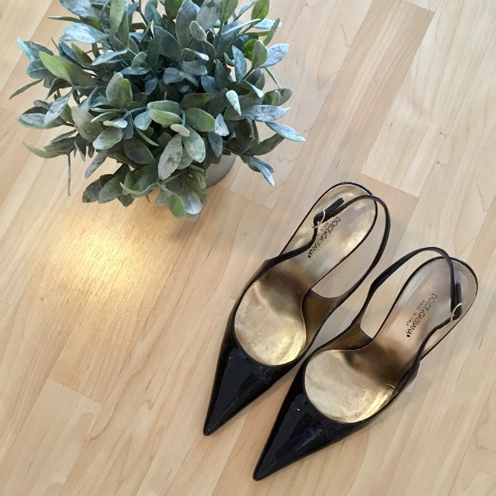 D&G Patent Leather Slingback Pumps