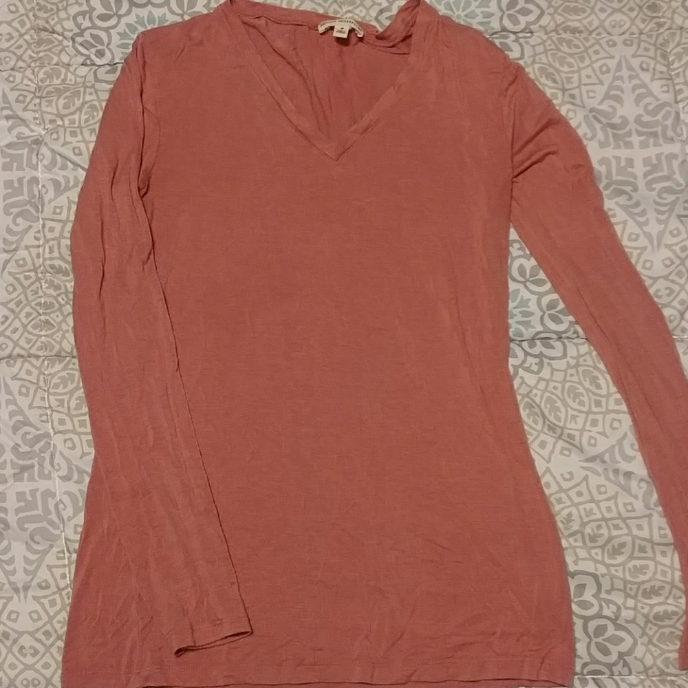 Pink colored, V neck tee