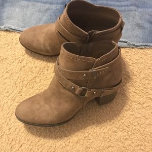 Brown heel booties