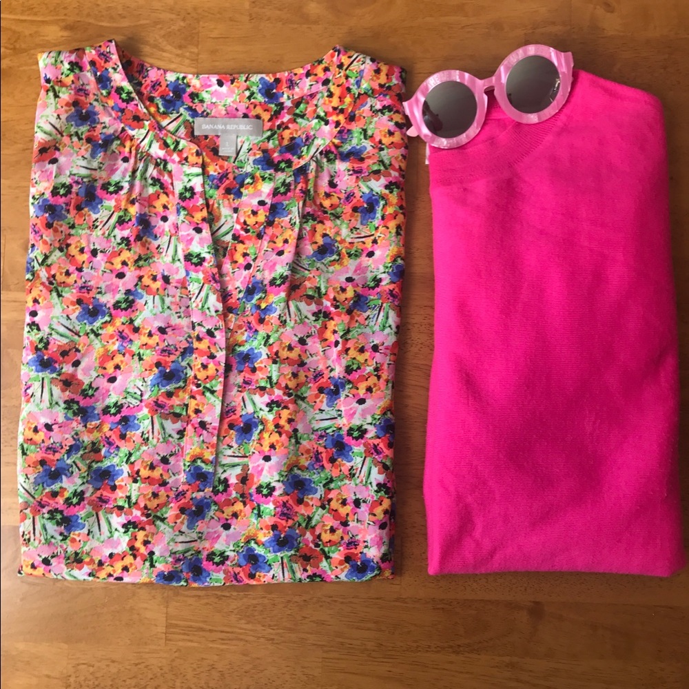 Banana Republic Printed Silk Shell