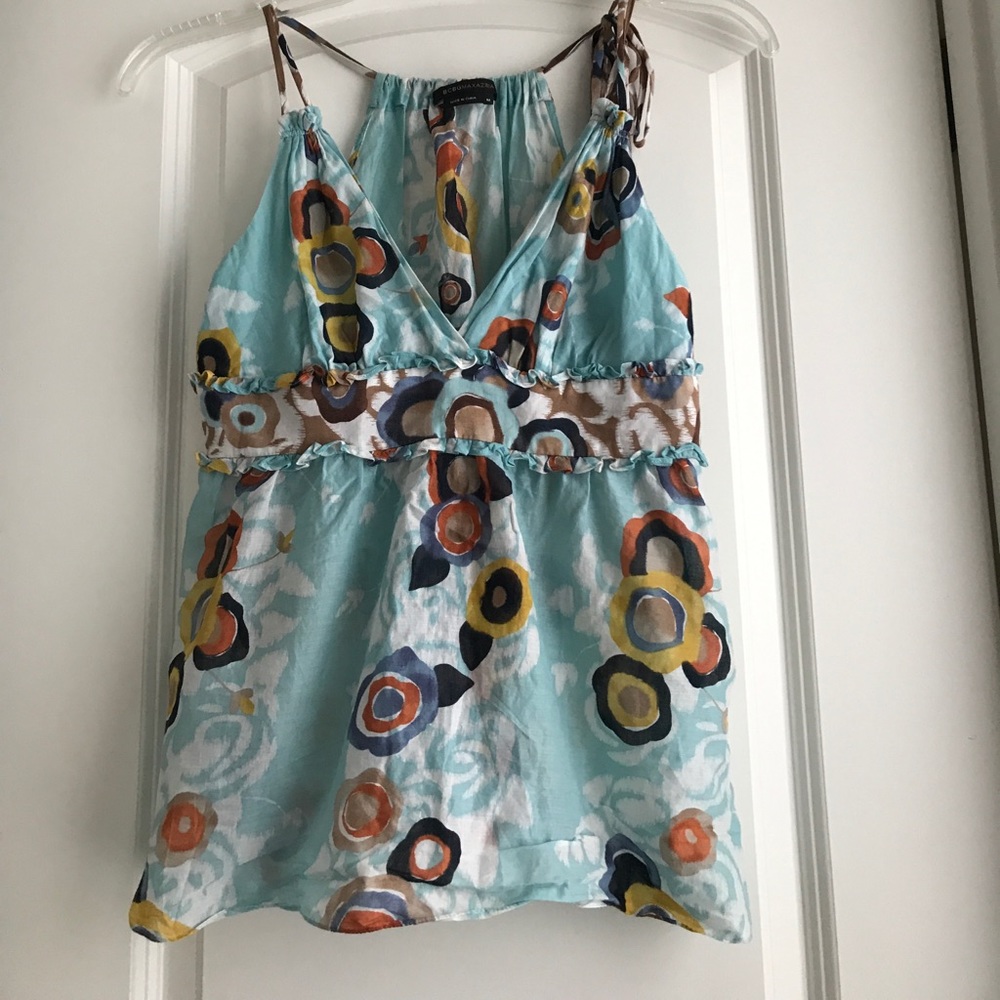 BCBG Maxazria light blue dot tank top