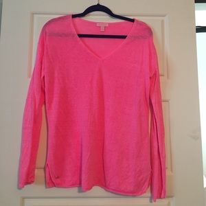 Lilly Pulitzer TARYN LINEN V-NECK PULLOVER SWEATER