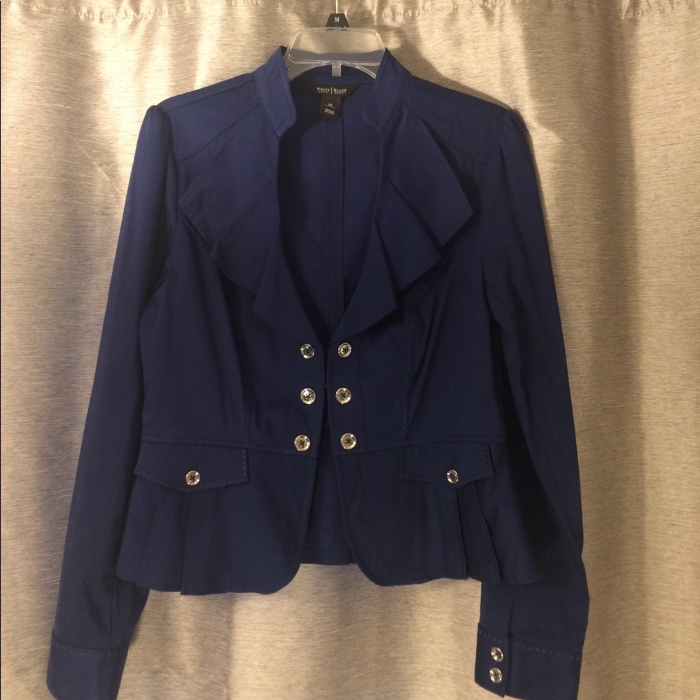 Navy blue cotton blazer