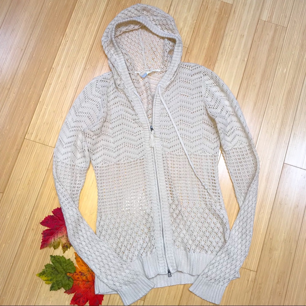 ATHLETA tan beige hooded sweater, S.