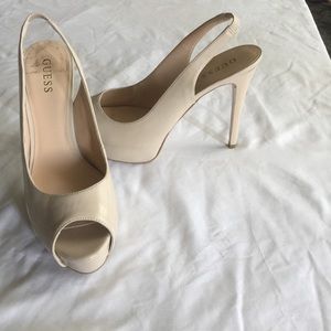 Nude guess heels