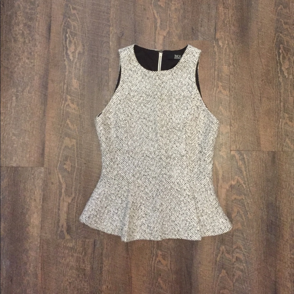 Herringbone Peplum Top
