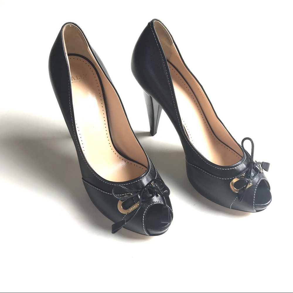 Bally Peep toe tie knot bow High heels