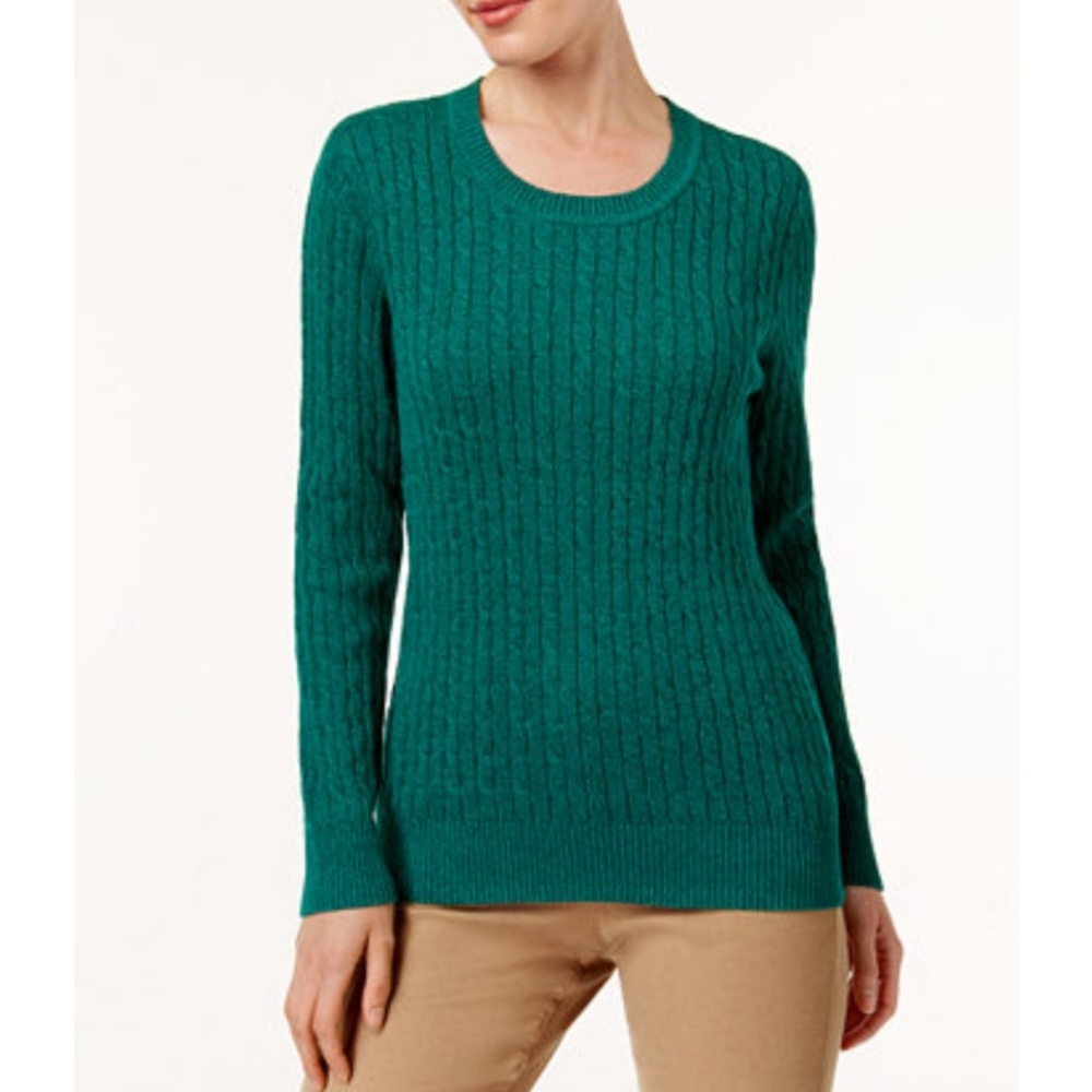 Karen Scott Mixed Knit Cotton Sweater