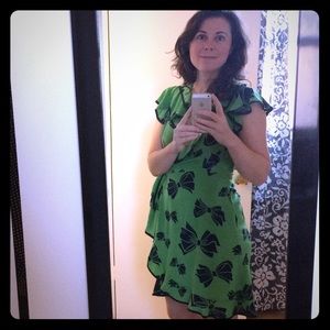 Nanette Lepore silk wrap dress, lime green