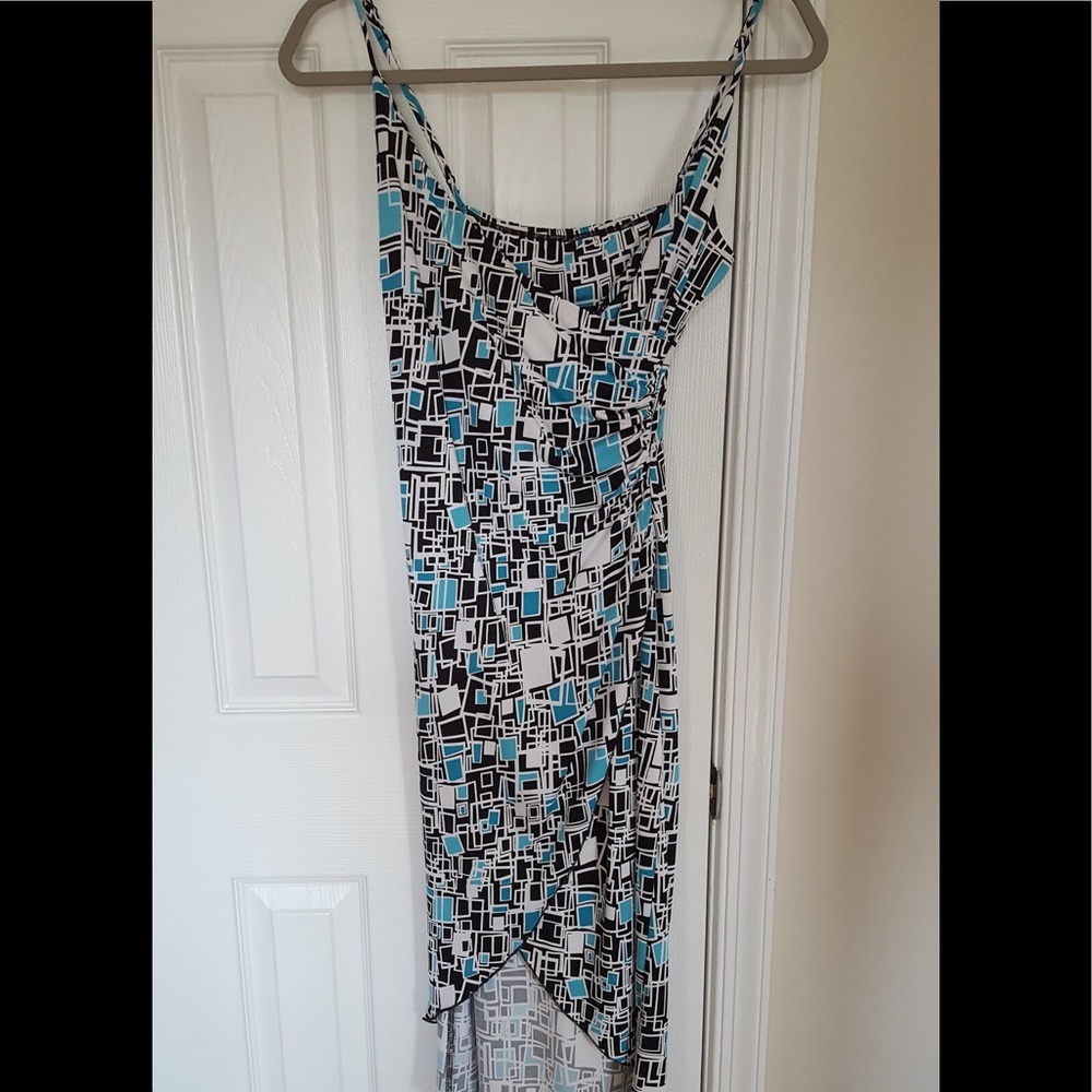 Bebe geometric hi/lo spaghetti strap dress