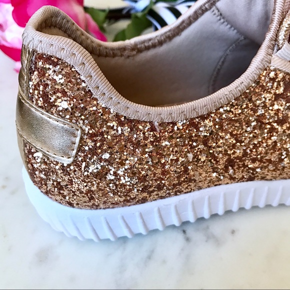 🚨LOWEST🚨Rose Gold Glitter Slip On Sneakers - Picture 8 of 8