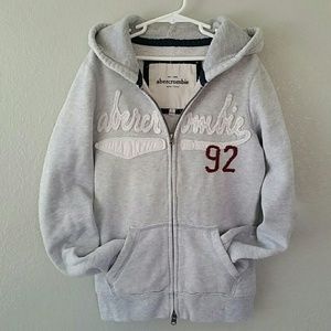 Vintage abercrombie kids - lt. grey zip hoodie