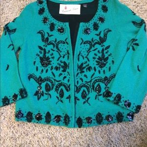 ANTHROPOLOGIE beaded sweater