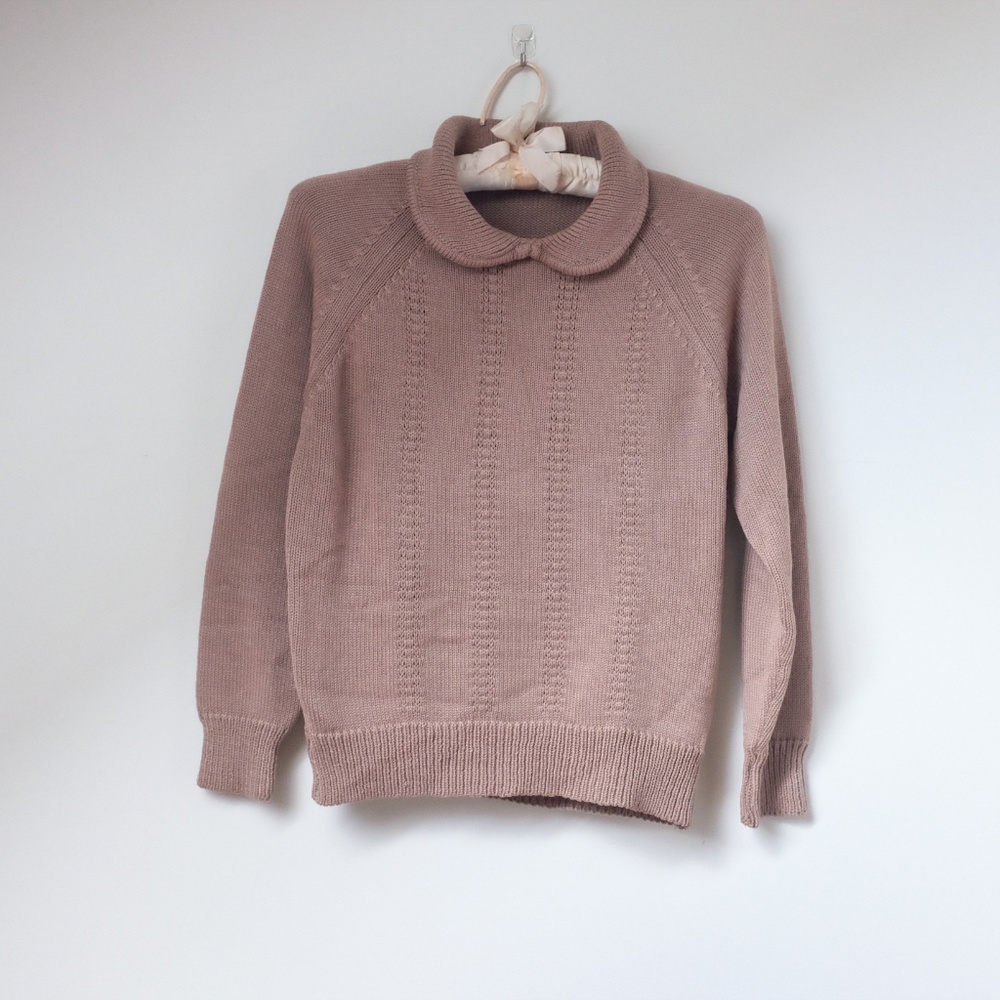 vintage tan collared sweater