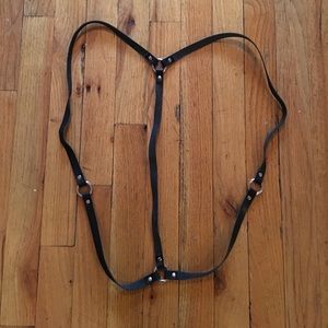 Urban Outfitters Leather Suspenders - One Size