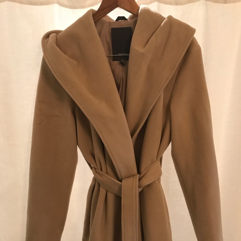 Vera Wang Hooded Wrap Coat