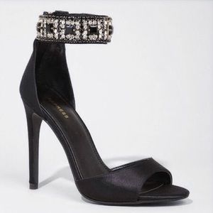Express Jeweled Satin Dress Sandal