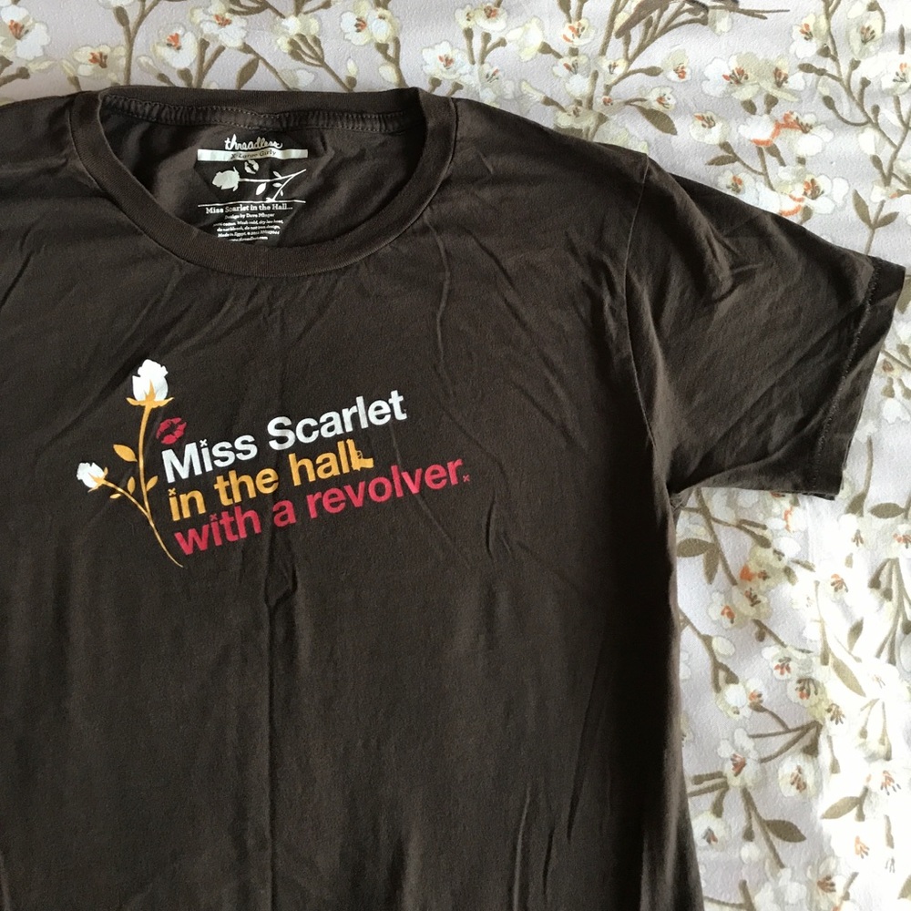 “Miss Scarlet in the Hall with a Revolver” Tee