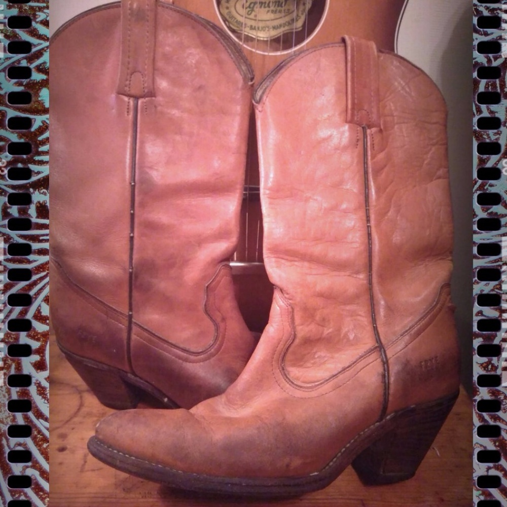 Frye Brown Cowboy Boots