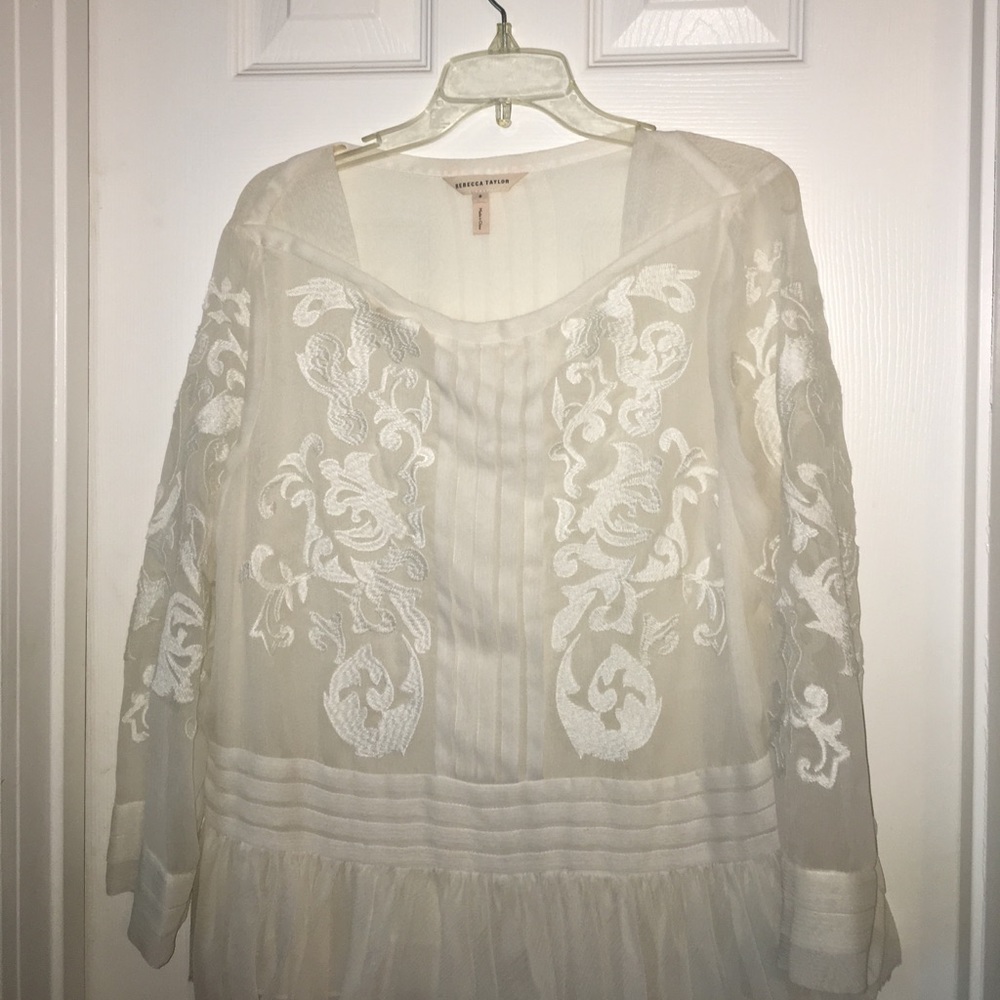 Lace & sheer blouse
